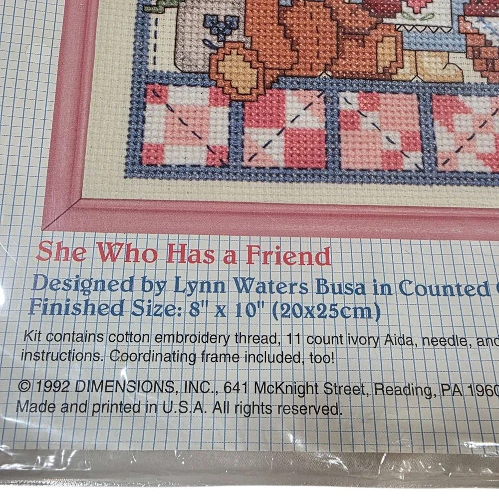 Stitchables Counted Cross Stitch Kit She Who Has a Friend 8x10 Free Frame New